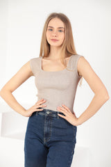 Beige Stretch Blouse