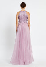 Lavender Sleeveless Sequin Patterned Flowy Dress