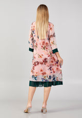 Pink Summer Floral Pattern Casual Dress (Copy)