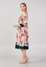 Pink Summer Floral Pattern Casual Dress (Copy)