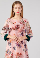 Pink Summer Floral Pattern Casual Dress (Copy)