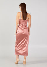 Rose Gold Colored Spaghetti Strap Maxi