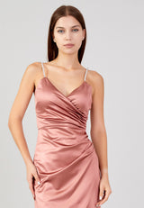 Rose Gold Colored Spaghetti Strap Maxi