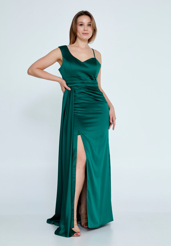 Sage Green Knee Slit Sleeveless Dress