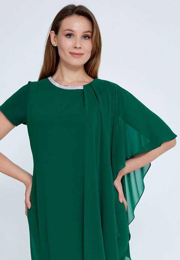 Sage Green Caftan 3/4 Sleeve Dress