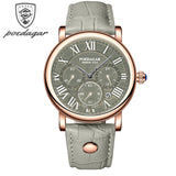 Avanti Men's Luxury Circular Case Leather Strap Wristwatch