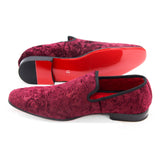 La Milano Burgundy Patterned Slip On Loafer
