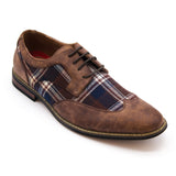 Parazzo Brown/Blue Wingtip Patterned Dress Shoe