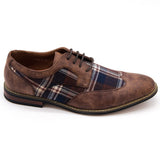 Parazzo Brown/Blue Wingtip Patterned Dress Shoe
