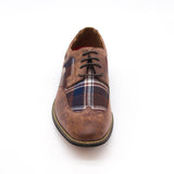 Parazzo Brown/Blue Wingtip Patterned Dress Shoe