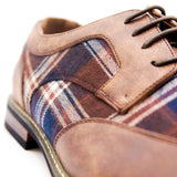 Parazzo Brown/Blue Wingtip Patterned Dress Shoe