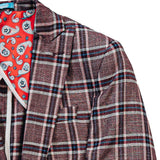 Burgundy and Blue Plaid Sport Jacket BP 00