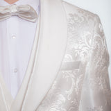 White Floral Velvet Lapel Avanti Milano Tuxedo QUE 20
