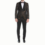 Black and Gold Floral Avanti Milano Tuxedo MAS 01
