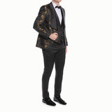 Black and Gold Floral Avanti Milano Tuxedo MAS 01
