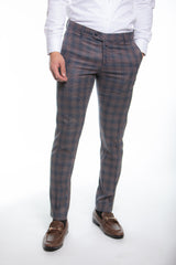 Grey Orange Stitch Daniel Armoni Finished Pants