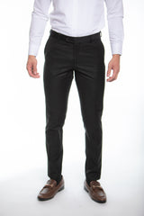 Black Parken Slim Fit Finished Pants