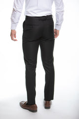 Black Parken Slim Fit Finished Pants