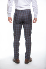 Purple Blue Plaid Daniel Armoni Finished Pants