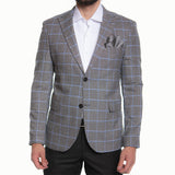 Dark Grey Blue Window Pane Sport Jacket BP 16
