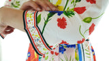 Floral Patterned Avanti Milano Long Chiffon Dress
