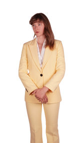 Light Yellow Avanti Milano Solid Peak Lapel Two Piece Suit