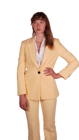 Light Yellow Avanti Milano Solid Peak Lapel Two Piece Suit