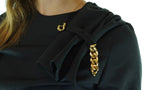 Black Avanti Milano Solid Gold Accessory Blouse