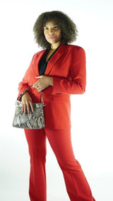 Red Avanti Milano Peak Lapel Two Piece Suit