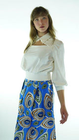 White Avanti Milano Solid Collared Blouse
