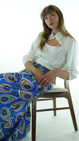 White Avanti Milano Solid Collared Blouse