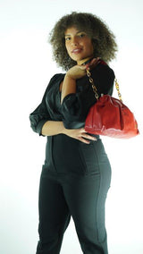 Black Avanti Milano Solid Gold Accessory Blouse