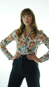 Multicolored Avanti Milano Floral Patterned Blouse