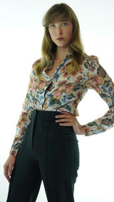 Multicolored Avanti Milano Floral Patterned Blouse