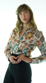 Multicolored Avanti Milano Floral Patterned Blouse