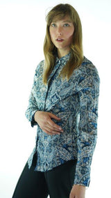 Blue/White Avanti Milano Paisley Patterned Blouse