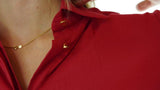 Red Avanti Milano Solid Collared Blouse