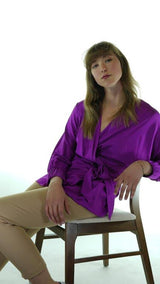 Purple Avanti Milano Solid Blouse