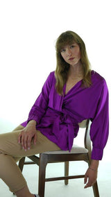 Purple Avanti Milano Solid Blouse