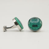 Avanti Milano Round Green Glitter Cufflink
