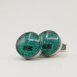 Avanti Milano Round Green Glitter Cufflink