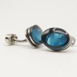 Avanti Milano Oval Ocean Blue/Black Cufflink