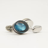 Avanti Milano Oval Ocean Blue/Black Cufflink