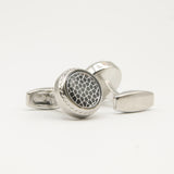 Avanti Milano Silver/Black Crack Patterned Cufflink