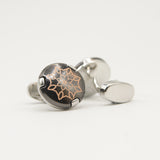 Avanti Milano Black/Rose Gold Floral Cufflinks