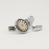 Avanti Milano Round Silver/Gold Fractal Patterned Cufflink