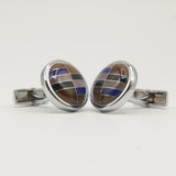 Avanti Milano Round Earth Tone Multicolored Cufflink