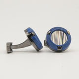 Avanti Milano Round Blue/Silver Textured Cufflink
