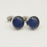 Avanti Milano Round Blue Reflective Cufflink