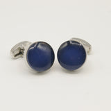 Avanti Milano Round Blue Reflective Cufflink